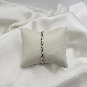 Rhodium Plated Sterling Silver 925 Twisted Mariner Anklet